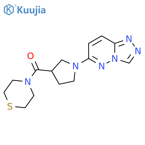 4-(1-{[1,2,4]triazolo[4,3-b]pyridazin-6-yl}pyrrolidine-3-carbonyl)thiomorpholine structure