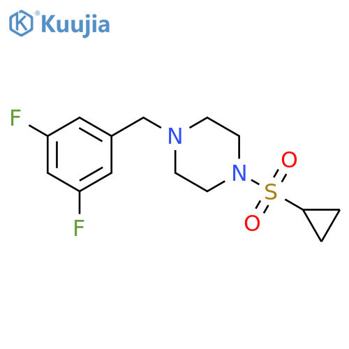 1-(cyclopropanesulfonyl)-4-[(3,5-difluorophenyl)methyl]piperazine structure