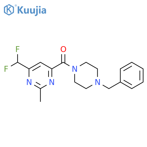 4-(4-benzylpiperazine-1-carbonyl)-6-(difluoromethyl)-2-methylpyrimidine structure