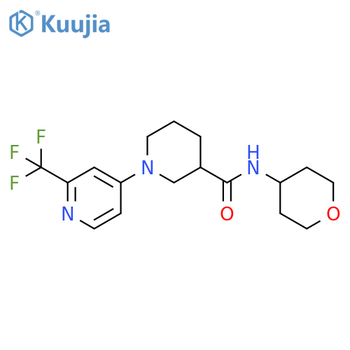 N-(oxan-4-yl)-1-[2-(trifluoromethyl)pyridin-4-yl]piperidine-3-carboxamide structure