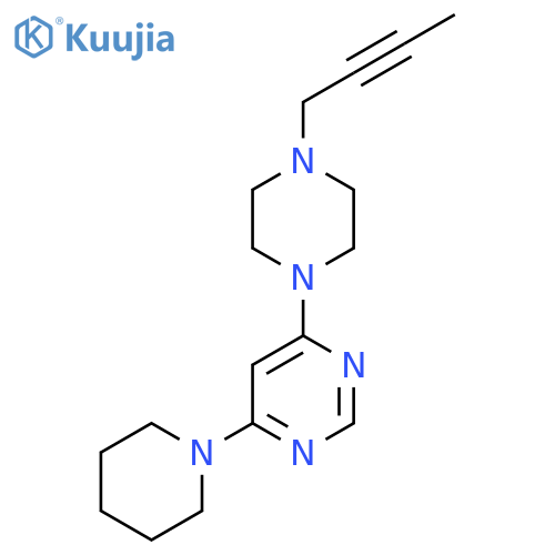 4-[4-(But-2-yn-1-yl)piperazin-1-yl]-6-(piperidin-1-yl)pyrimidine structure