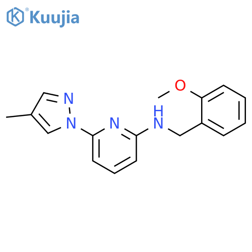 N-[(2-methoxyphenyl)methyl]-6-(4-methyl-1H-pyrazol-1-yl)pyridin-2-amine structure