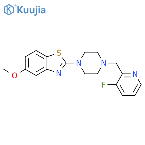 2-{4-[(3-fluoropyridin-2-yl)methyl]piperazin-1-yl}-5-methoxy-1,3-benzothiazole structure