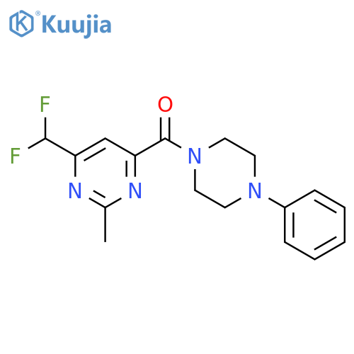 4-(difluoromethyl)-2-methyl-6-(4-phenylpiperazine-1-carbonyl)pyrimidine structure