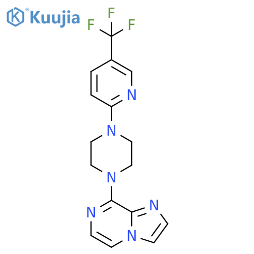 1-{imidazo[1,2-a]pyrazin-8-yl}-4-[5-(trifluoromethyl)pyridin-2-yl]piperazine structure
