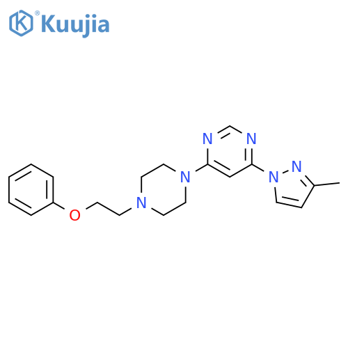4-(3-methyl-1H-pyrazol-1-yl)-6-[4-(2-phenoxyethyl)piperazin-1-yl]pyrimidine structure