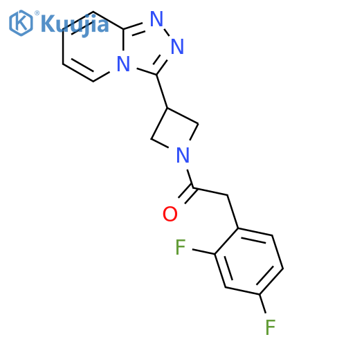 2-(2,4-difluorophenyl)-1-(3-{[1,2,4]triazolo[4,3-a]pyridin-3-yl}azetidin-1-yl)ethan-1-one structure