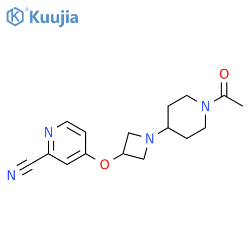 4-{[1-(1-acetylpiperidin-4-yl)azetidin-3-yl]oxy}pyridine-2-carbonitrile structure