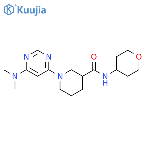 1-[6-(dimethylamino)pyrimidin-4-yl]-N-(oxan-4-yl)piperidine-3-carboxamide structure