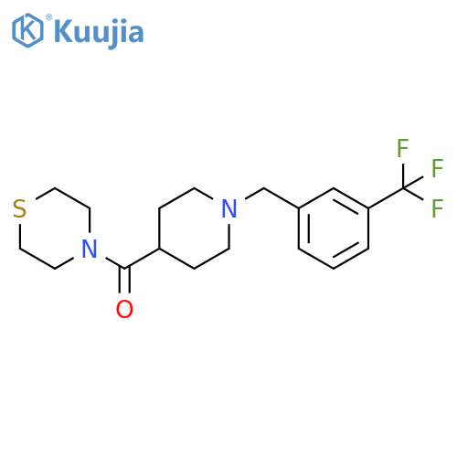 4-(1-{[3-(trifluoromethyl)phenyl]methyl}piperidine-4-carbonyl)thiomorpholine structure