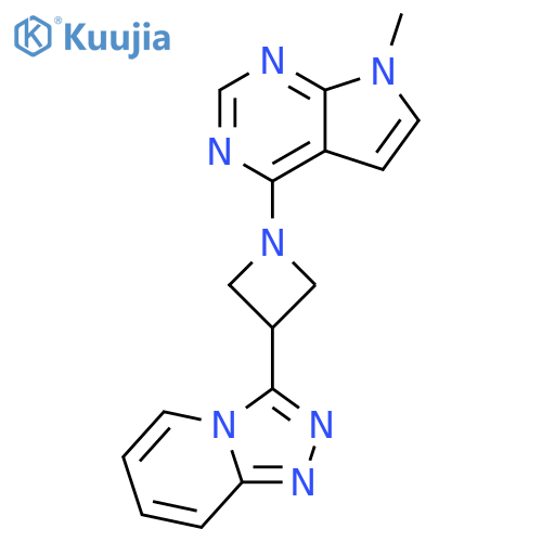 1-{7-methyl-7H-pyrrolo[2,3-d]pyrimidin-4-yl}-3-{[1,2,4]triazolo[4,3-a]pyridin-3-yl}azetidine structure