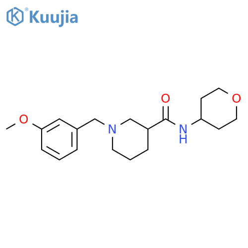 1-[(3-methoxyphenyl)methyl]-N-(oxan-4-yl)piperidine-3-carboxamide structure