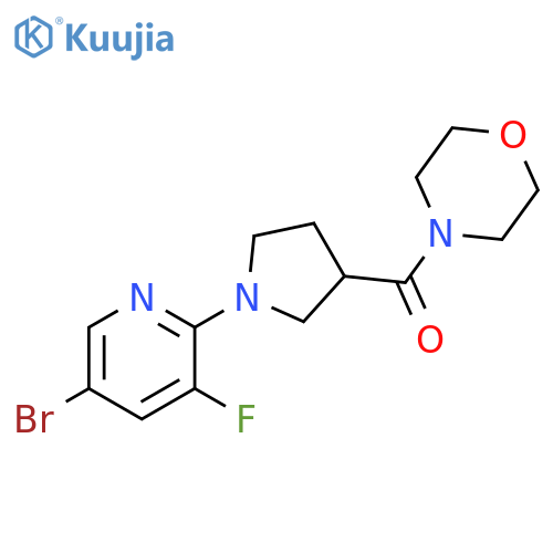 4-[1-(5-bromo-3-fluoropyridin-2-yl)pyrrolidine-3-carbonyl]morpholine structure