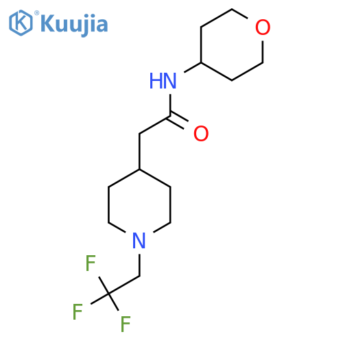 N-(oxan-4-yl)-2-[1-(2,2,2-trifluoroethyl)piperidin-4-yl]acetamide structure