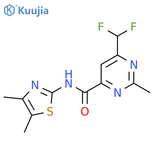 6-(difluoromethyl)-N-(4,5-dimethyl-1,3-thiazol-2-yl)-2-methylpyrimidine-4-carboxamide structure