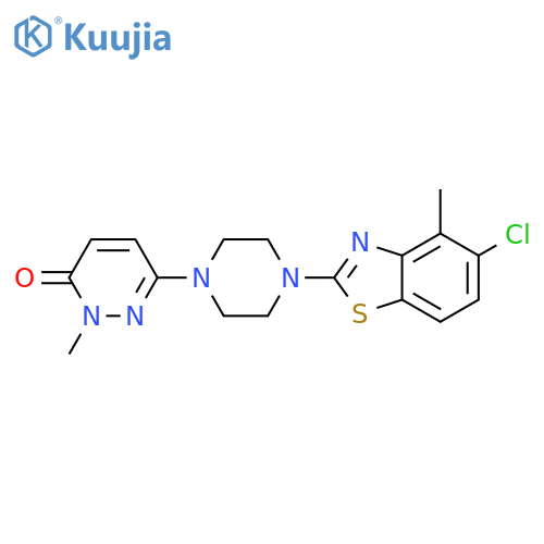 6-[4-(5-chloro-4-methyl-1,3-benzothiazol-2-yl)piperazin-1-yl]-2-methyl-2,3-dihydropyridazin-3-one structure