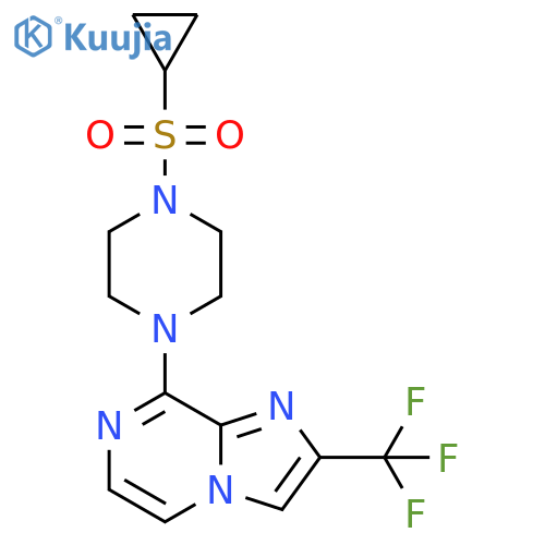 1-(cyclopropanesulfonyl)-4-[2-(trifluoromethyl)imidazo[1,2-a]pyrazin-8-yl]piperazine structure