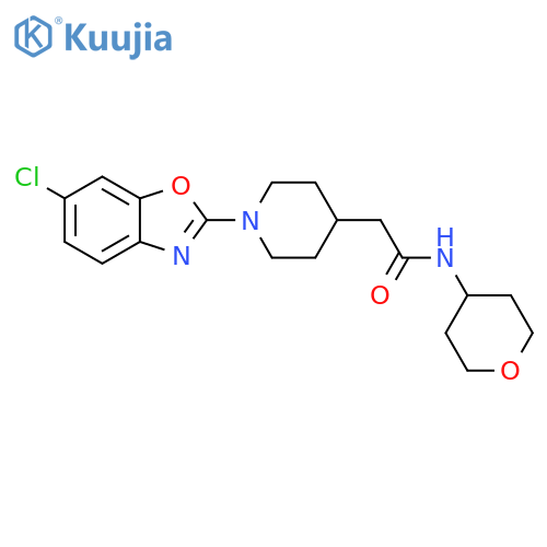 2-[1-(6-chloro-1,3-benzoxazol-2-yl)piperidin-4-yl]-N-(oxan-4-yl)acetamide structure