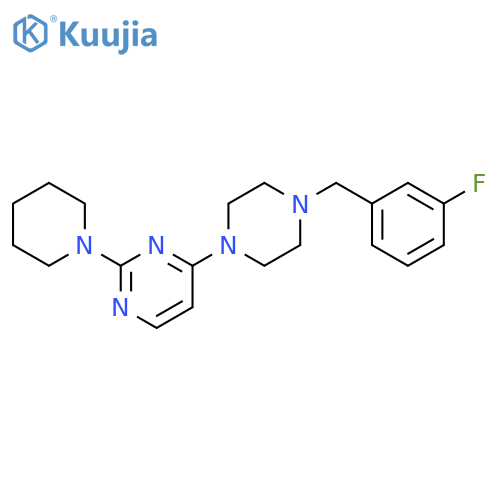 4-{4-[(3-fluorophenyl)methyl]piperazin-1-yl}-2-(piperidin-1-yl)pyrimidine structure
