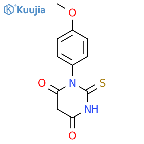 1-(4-methoxyphenyl)-2-thioxodihydropyrimidine-4,6(1H,5H)-dione structure