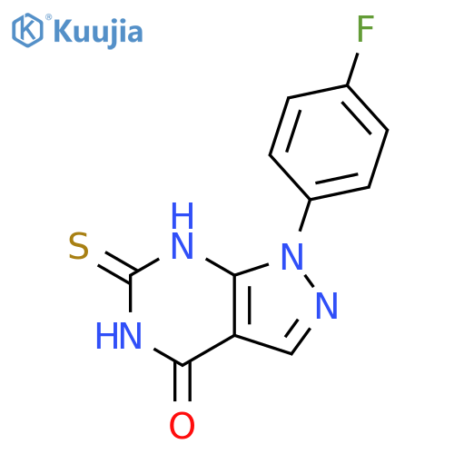 1-(4-fluorophenyl)-6-sulfanyl-1H,4H,5H-pyrazolo3,4-dpyrimidin-4-one structure