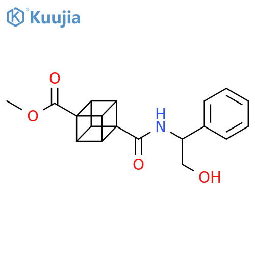 Methyl 4-((2-hydroxy-1-phenylethyl)carbamoyl)cubane-1-carboxylate structure