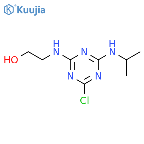 2-({4-Chloro-6-(propan-2-yl)amino-1,3,5-triazin-2-yl}amino)ethan-1-ol structure