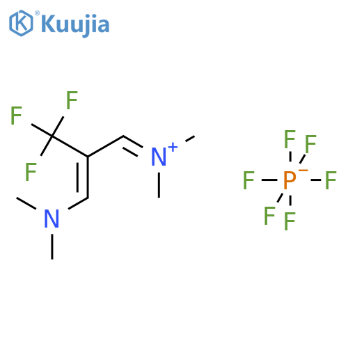 [(Z)-3-(dimethylamino)-2-(trifluoromethyl)prop-2-enylidene]-dimethyl-ammonium;hexafluorophosphate structure