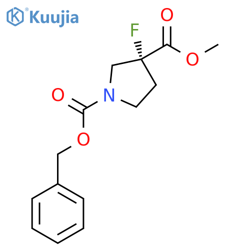 O1-benzyl O3-methyl (3R)-3-fluoropyrrolidine-1,3-dicarboxylate structure