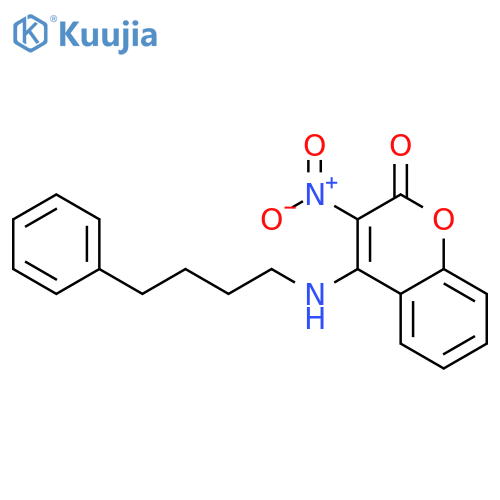 3-nitro-4-[(4-phenylbutyl)amino]-2H-chromen-2-one structure