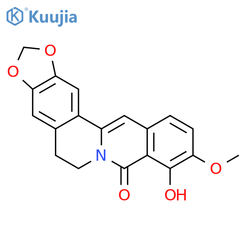 8H-Benzo[g]-1,3-benzodioxolo[5,6-a]quinolizin-8-one,5,6-dihydro-9-hydroxy-10-methoxy- structure