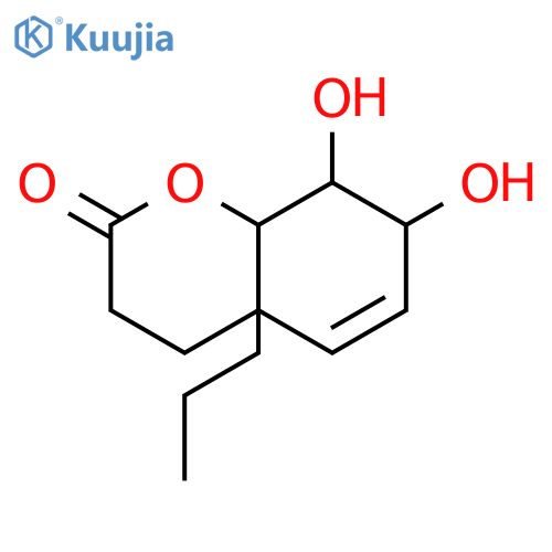 (6E,8S,9S,10R)-4,5,9,10-tetrahydro-8,9-dihydroxy-10-propyl-3H-oxecin-2(8H)-one structure