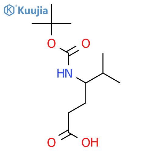 Hexanoic acid, 4-[[(1,1-dimethylethoxy)carbonyl]amino]-5-methyl-, (4S)- structure