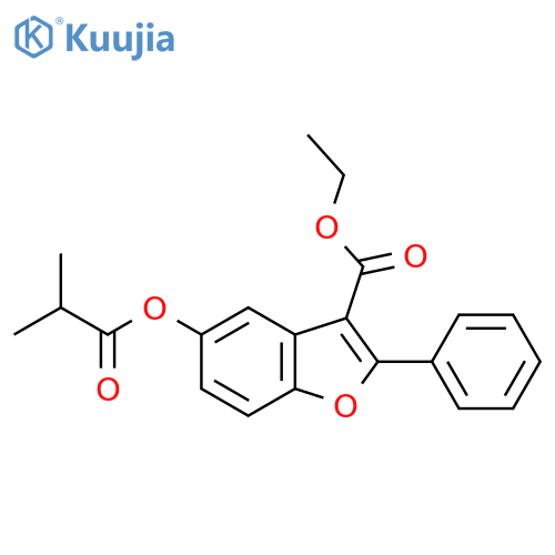 ethyl 5-(2-methylpropanoyl)oxy-2-phenyl-1-benzofuran-3-carboxylate structure