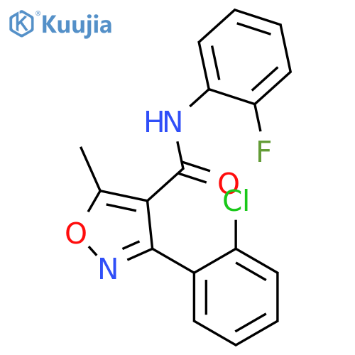 3-(2-chlorophenyl)-N-(2-fluorophenyl)-5-methyl-1,2-oxazole-4-carboxamide structure