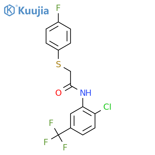 N-[2-Chloro-5-(trifluoromethyl)phenyl]-2-[(4-fluorophenyl)sulfanyl]acetamide structure