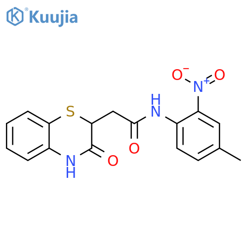 N-(4-methyl-2-nitrophenyl)-2-(3-oxo-3,4-dihydro-2H-1,4-benzothiazin-2-yl)acetamide structure
