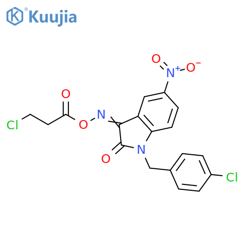 1-(4-CHLOROBENZYL)-3-([(3-CHLOROPROPANOYL)OXY]IMINO)-5-NITRO-1,3-DIHYDRO-2H-INDOL-2-ONE structure