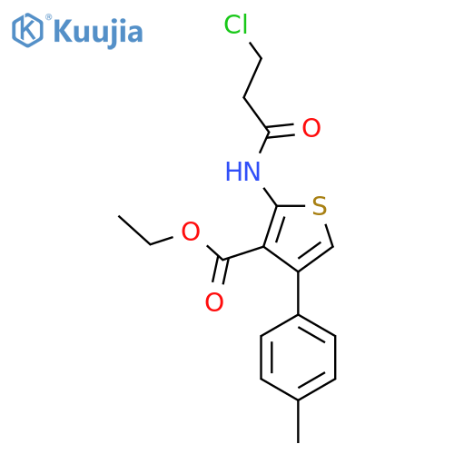 ethyl 2-(3-chloropropanamido)-4-(4-methylphenyl)thiophene-3-carboxylate structure