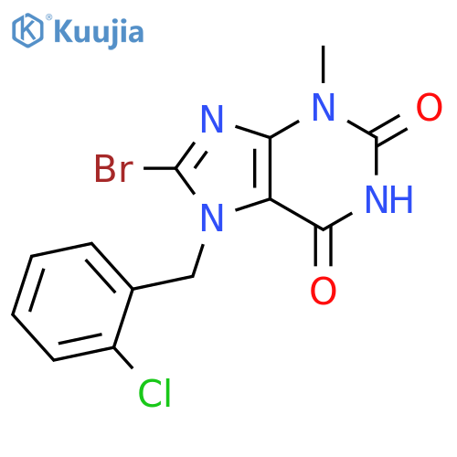 8-bromo-7-(2-chlorophenyl)methyl-3-methyl-2,3,6,7-tetrahydro-1H-purine-2,6-dione structure