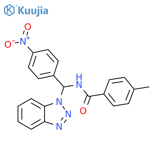 N-[1H-1,2,3-Benzotriazol-1-yl(4-nitrophenyl)methyl]-4-methylbenzamide structure