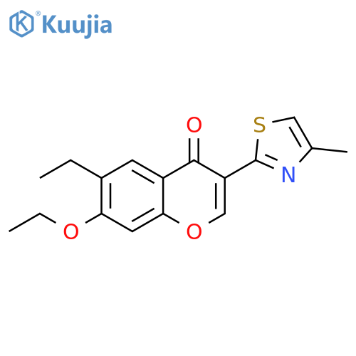 7-ethoxy-6-ethyl-3-(4-methyl-1,3-thiazol-2-yl)chromen-4-one structure