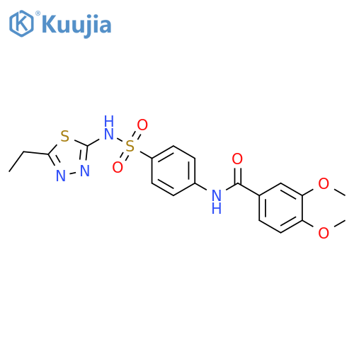 N-{4-(5-ethyl-1,3,4-thiadiazol-2-yl)sulfamoylphenyl}-3,4-dimethoxybenzamide structure