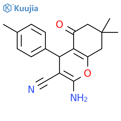 4H-1-Benzopyran-3-carbonitrile,2-amino-5,6,7,8-tetrahydro-7,7-dimethyl-4-(4-methylphenyl)-5-oxo- structure