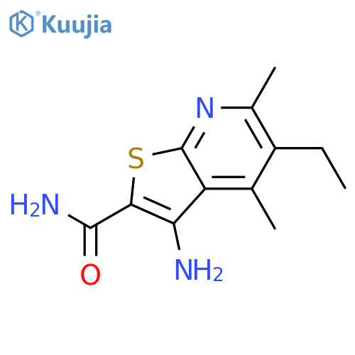 3-Amino-5-ethyl-4,6-dimethylthieno2,3-bpyridine-2-carboxamide structure