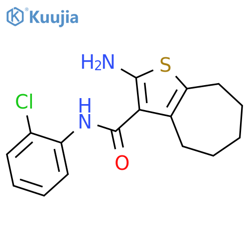 2-Amino-N-(2-chlorophenyl)-5,6,7,8-tetrahydro-4H-cycloheptabthiophene-3-carboxamide structure