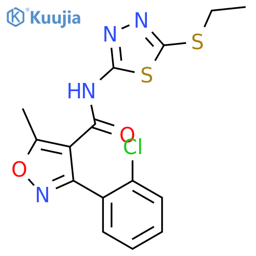 3-(2-chlorophenyl)-N-5-(ethylsulfanyl)-1,3,4-thiadiazol-2-yl-5-methyl-1,2-oxazole-4-carboxamide structure