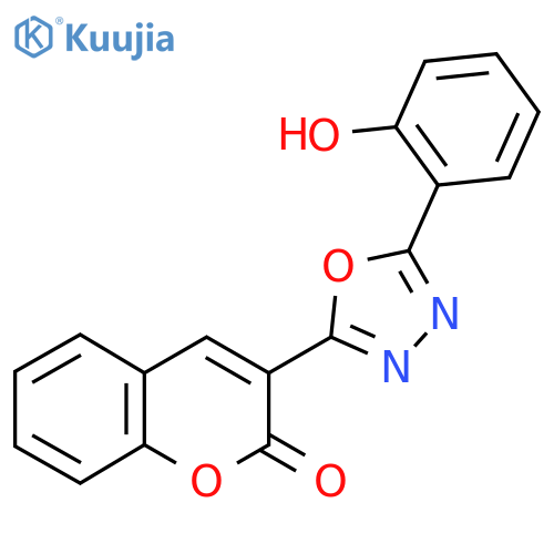 3-5-(2-hydroxyphenyl)-1,3,4-oxadiazol-2-yl-2H-chromen-2-one structure