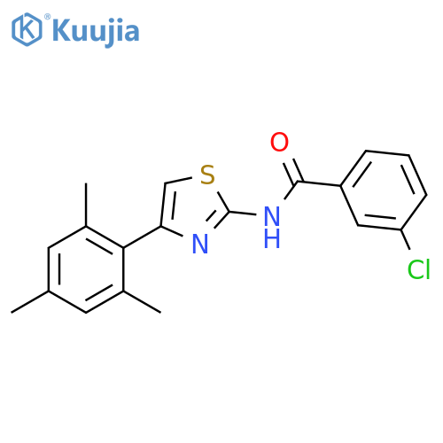 3-chloro-N-4-(2,4,6-trimethylphenyl)-1,3-thiazol-2-ylbenzamide structure