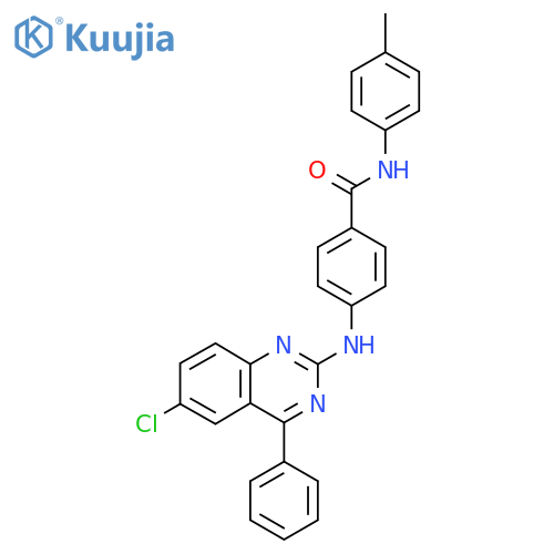 4-(6-chloro-4-phenylquinazolin-2-yl)amino-N-(4-methylphenyl)benzamide structure